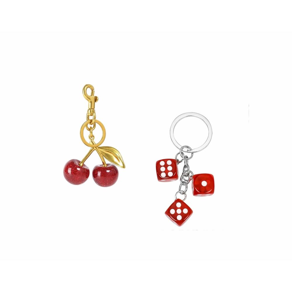 Cherry + Dice 2pc Keychain Set